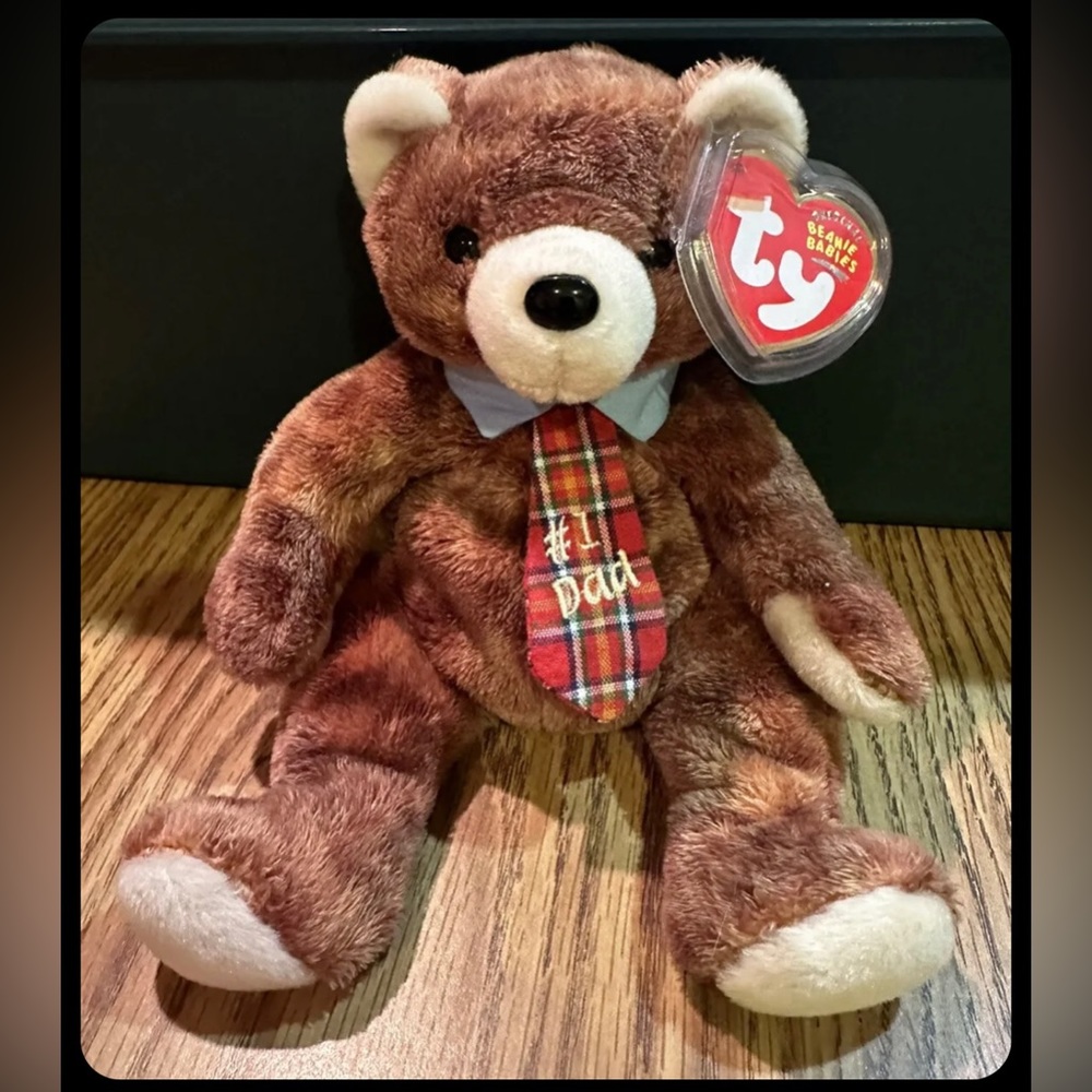 Original TY Beanie Baby Pappa 2004 #1 Dad Father's Day Bear Mint With Tags